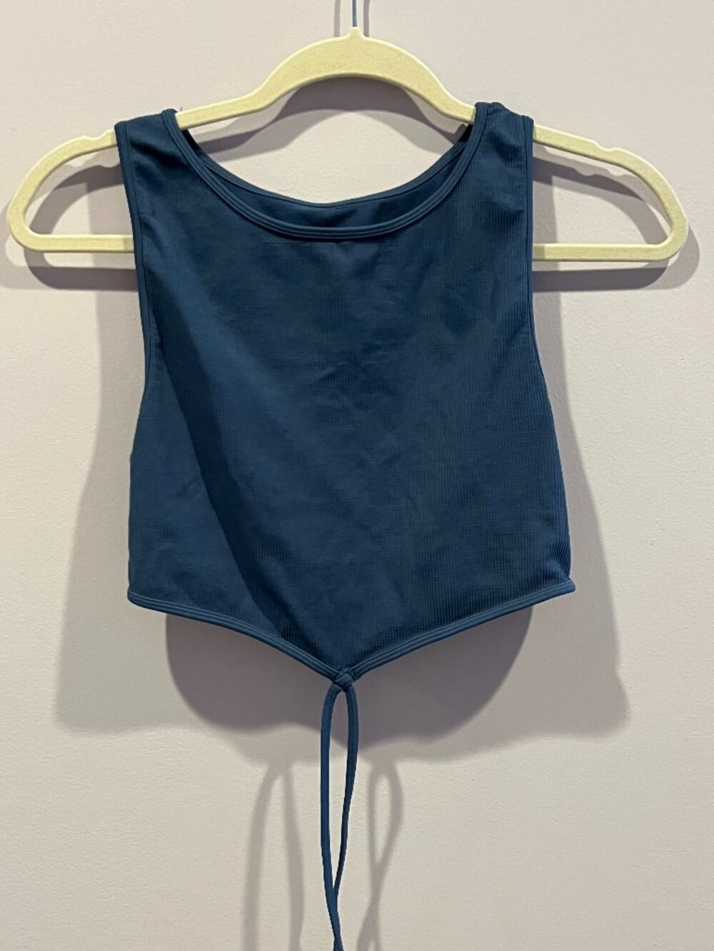 NEW NikiBiki Teal Blue Crop Tank Top w/ accent on the hem One Size